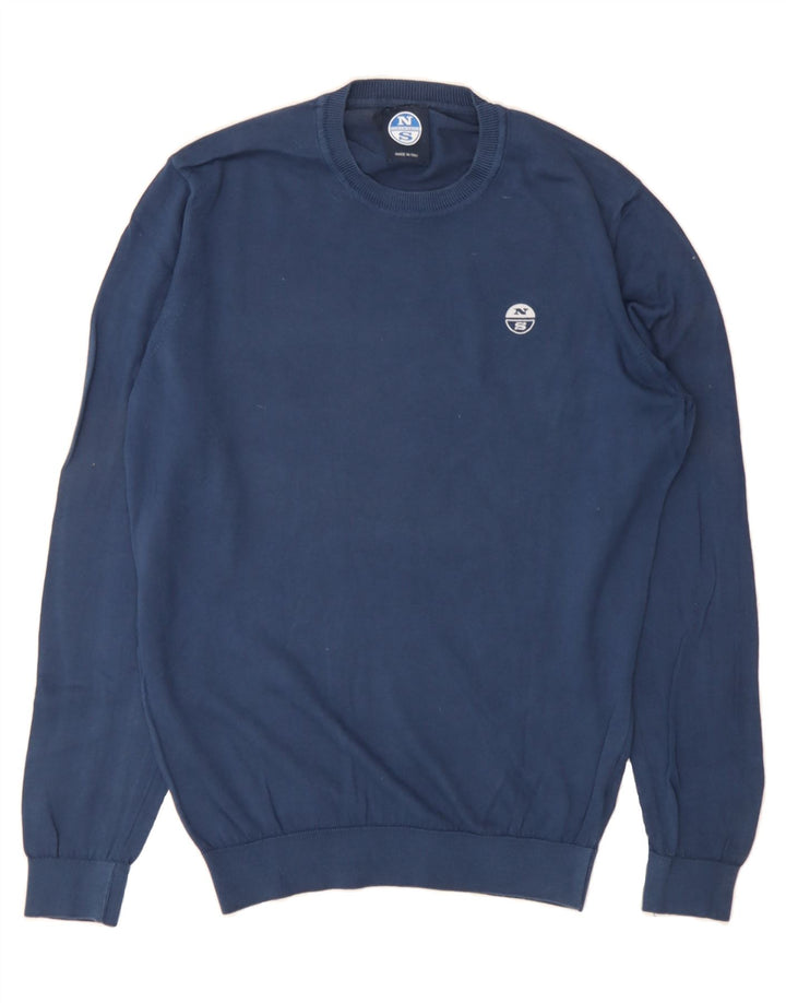 NORTH SAILS Mens Crew Neck Jumper Sweater Small Navy Blue Cotton Vintage North Sails and Second-Hand North Sails from Messina Hembry 