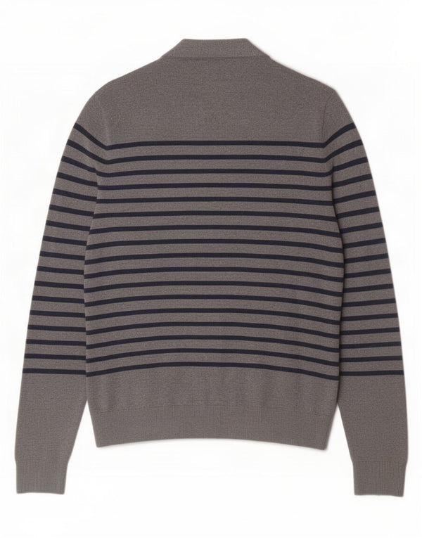 Tommy Hilfiger Herre Cardigan Sweater Medium Grå Stribet Bomuld