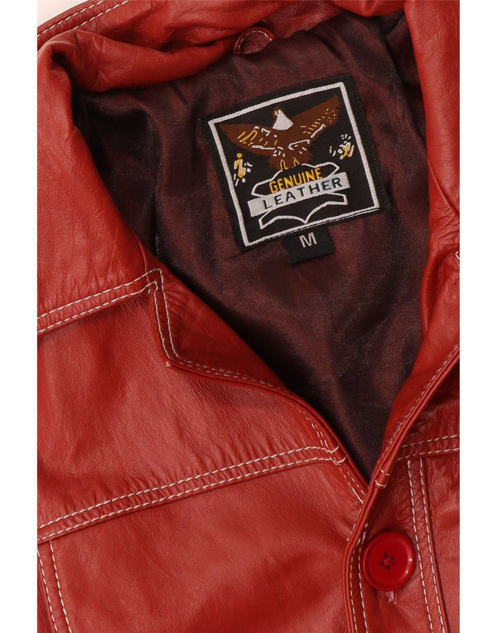 Vintage dame læderjakke UK 38 Medium Rød