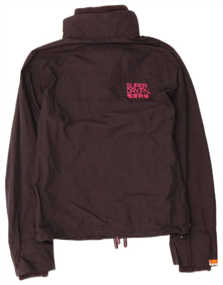 Superdry Windcheater Windbreaker Jacket til kvinder UK 12 Medium Sort