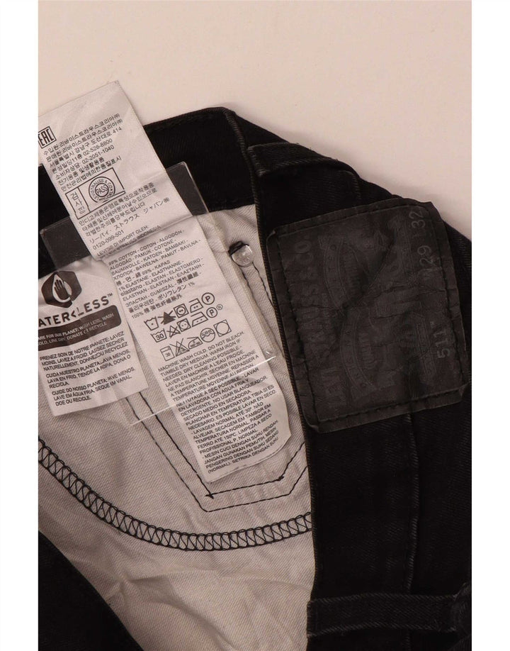 Levi's Herre 511 Slim Jeans W29 L32 Sort Bomuld