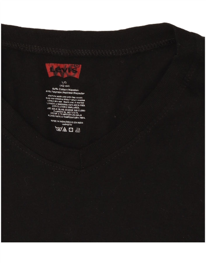 Levi's T-shirt top til kvinder EU 42/44 Stor sort bomuld