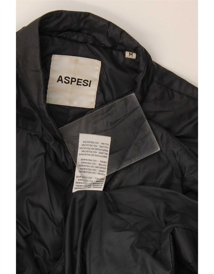 Aspesi Womens Bomber Jacket UK 14 Medium Navy Blue Polyamid