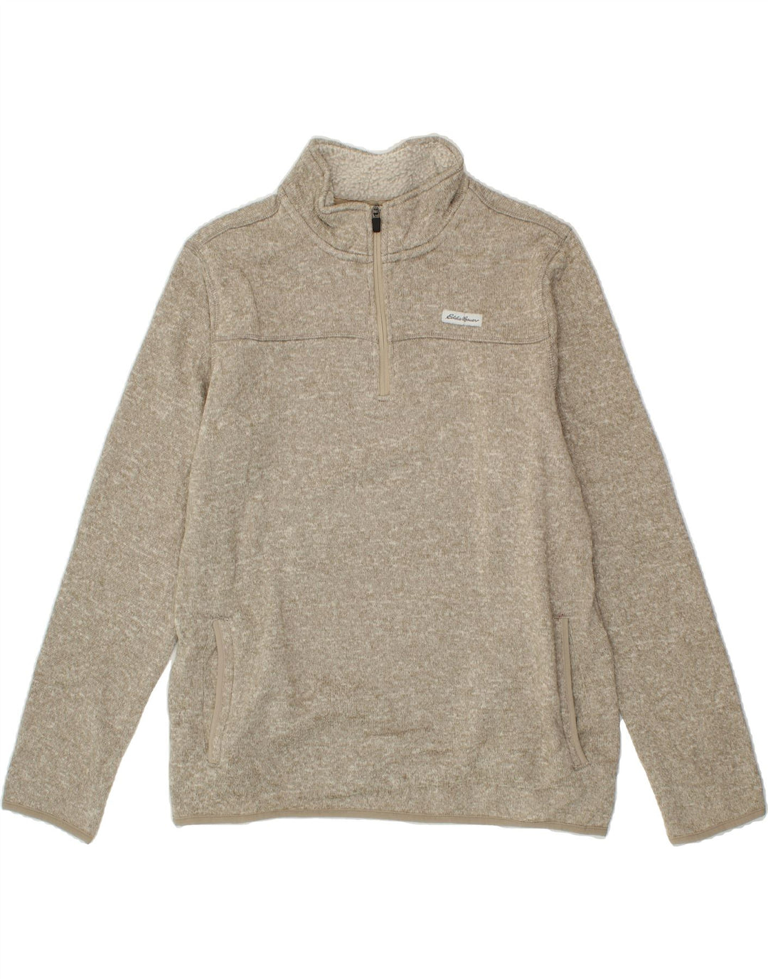 EDDIE BAUER Mens Zip Neck Sweatshirt Jumper Large Grey Polyester Vintage Eddie Bauer and Second-Hand Eddie Bauer from Messina Hembry 