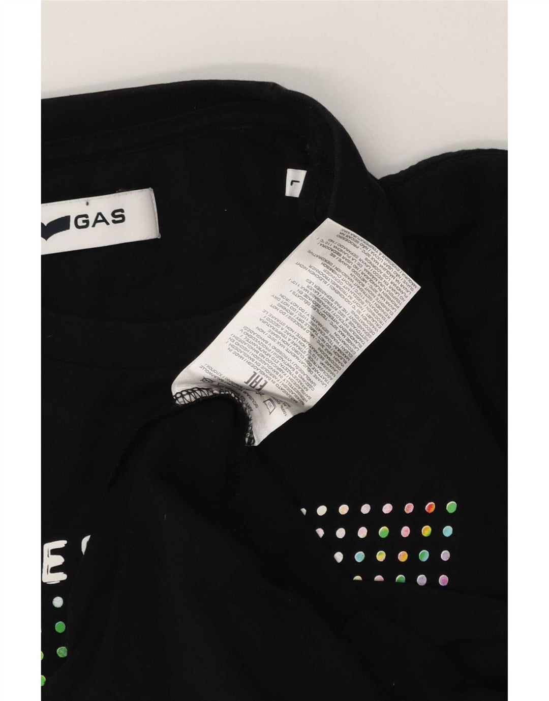 Gas Herre Grafisk T-Shirt Top Stor Sort Bomuld