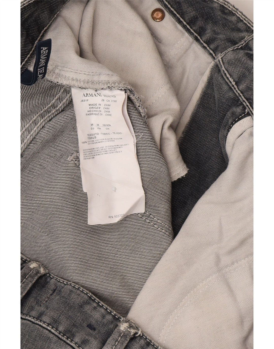 Armani Herre Slim Jeans W36 L32 Grå Bomuld