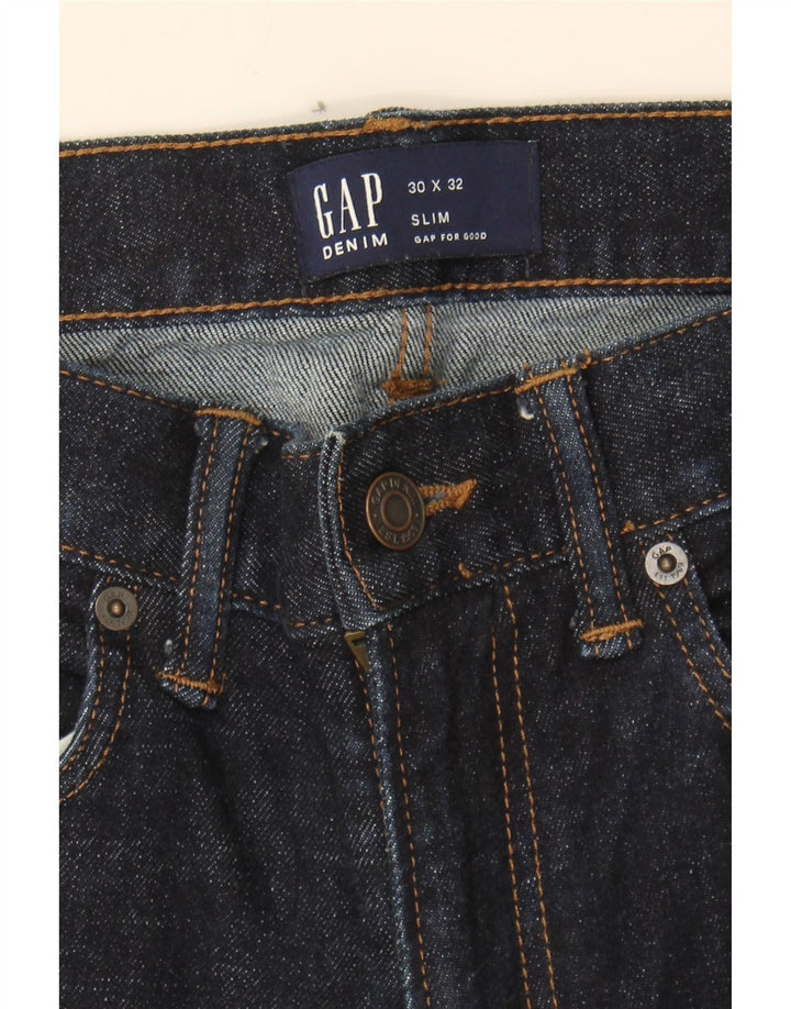 GAP Womens Slim Jeans W30 L32 Navy Blue Cotton Vintage Gap and Second-Hand Gap from Messina Hembry 
