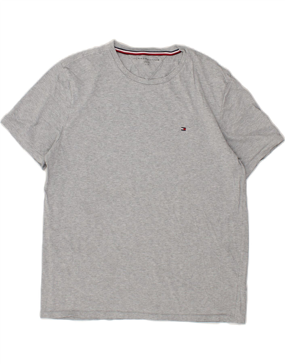 TOMMY HILFIGER Mens T-Shirt Top Large Grey Cotton Vintage Tommy Hilfiger and Second-Hand Tommy Hilfiger from Messina Hembry 
