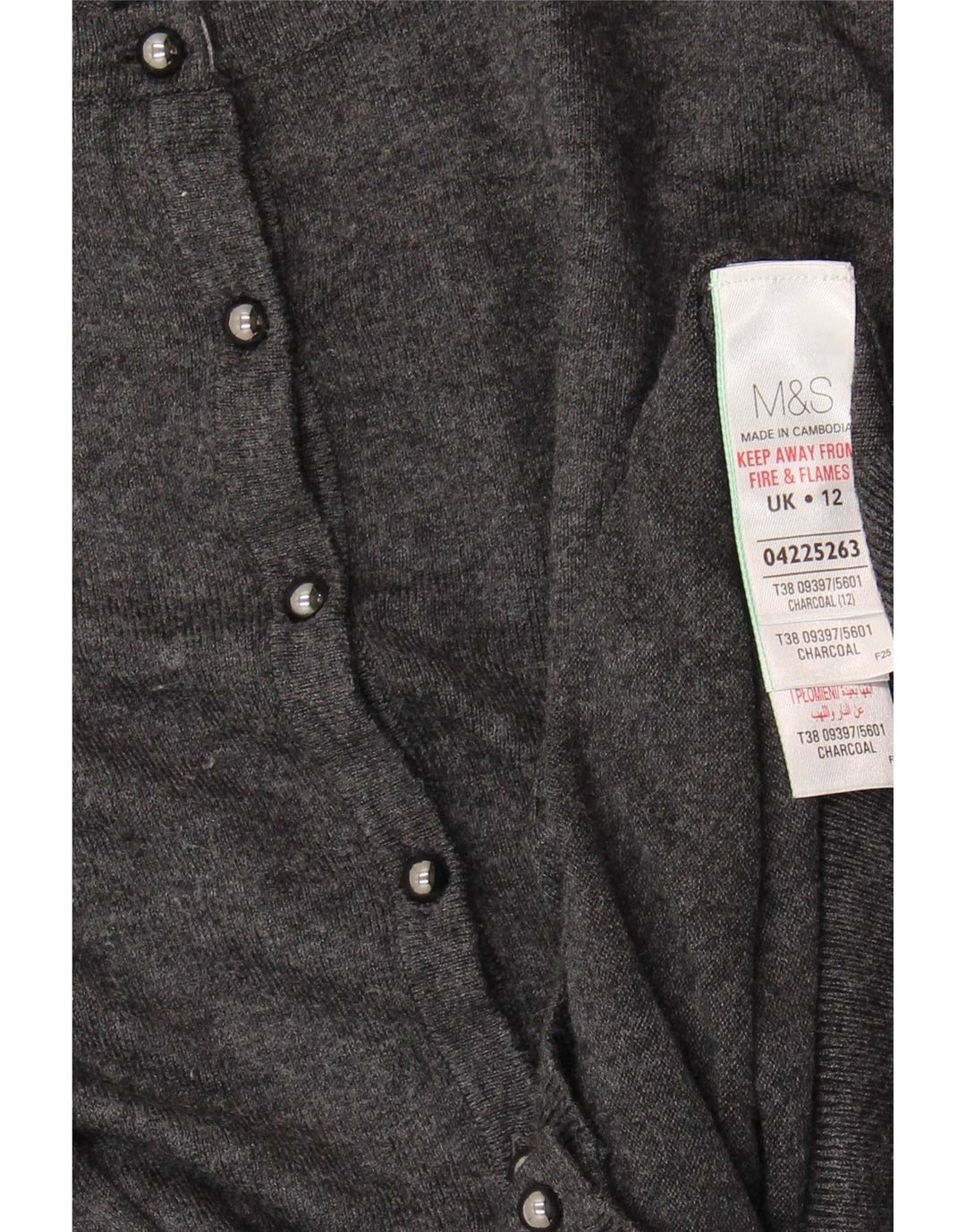 Marks & Spencer Dame Cardigan Sweater UK 12 Medium Grey Viscose