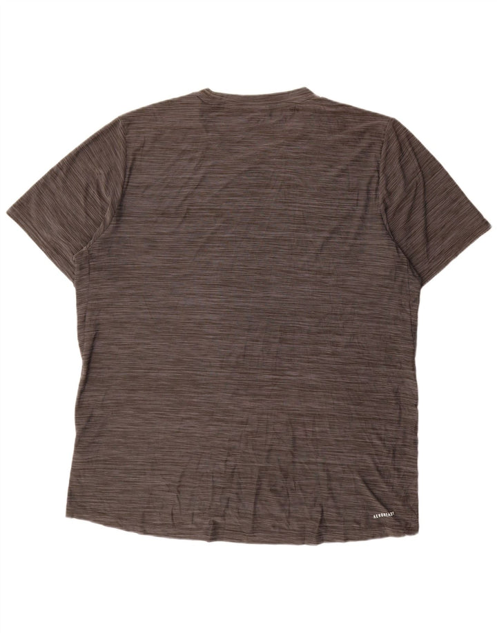 Adidas Herre Aeroready T-Shirt Top Stor Grå Flecked Polyester