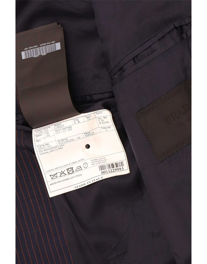 Prada Herre 2-knaps blazerjakke IT 52 XL Navy Blue Pinstripe Mohair