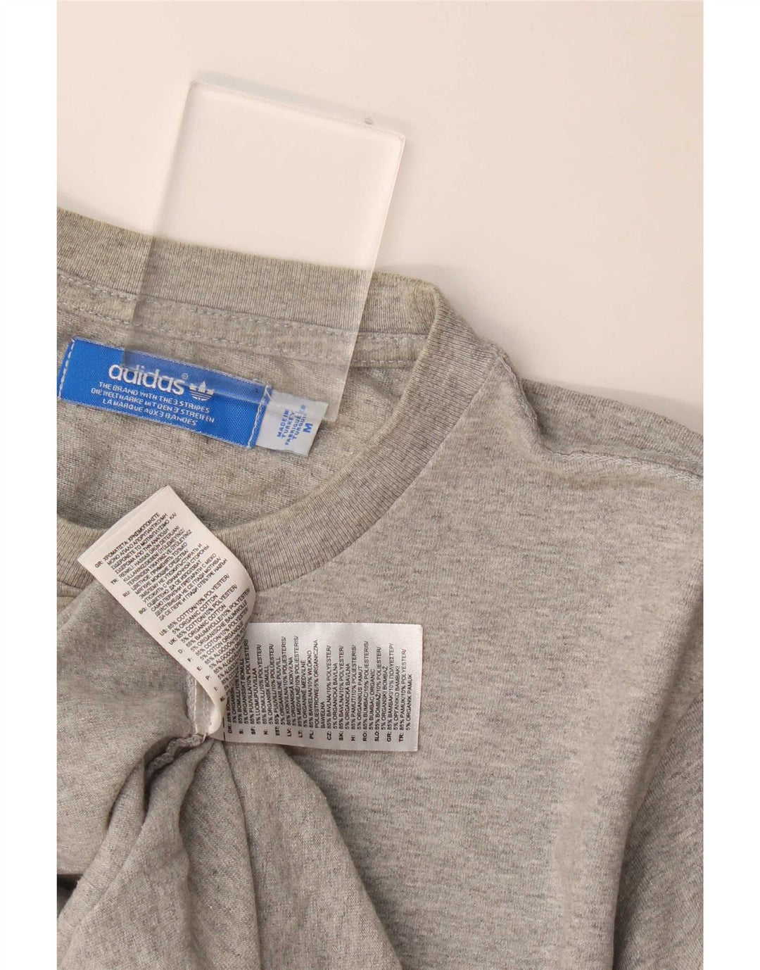 Adidas Herre grafisk T-shirt top mellemgrå bomuld