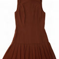 Zara Dame Ærmeløs A-Line Kjole UK 10 Small Brown Polyester