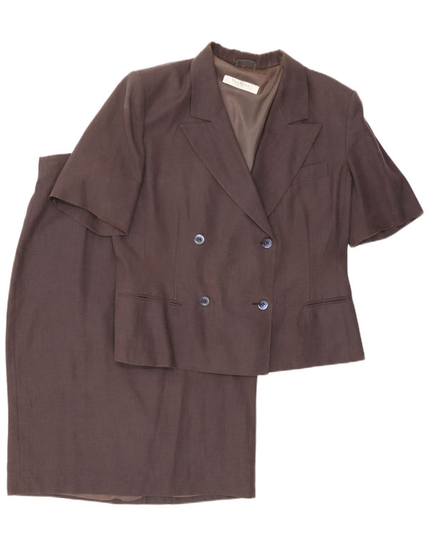 Max Mara Kvinder kortærmet 2-delt nederdel Sæt UK 16 Large W32 Brun