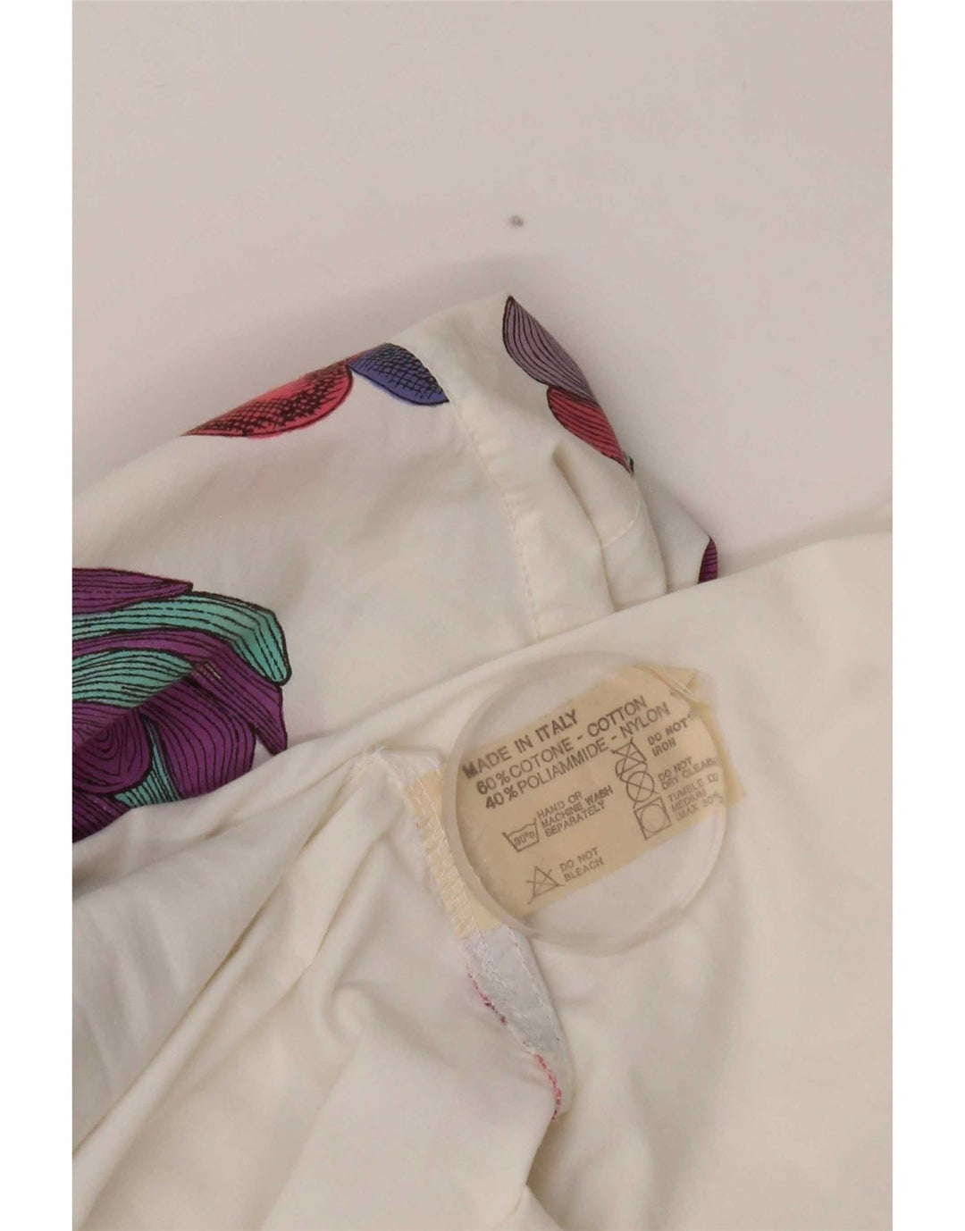 Chervo Womens Loose Fit Bomber Jacket IT 46 Large White Floral Bomuld