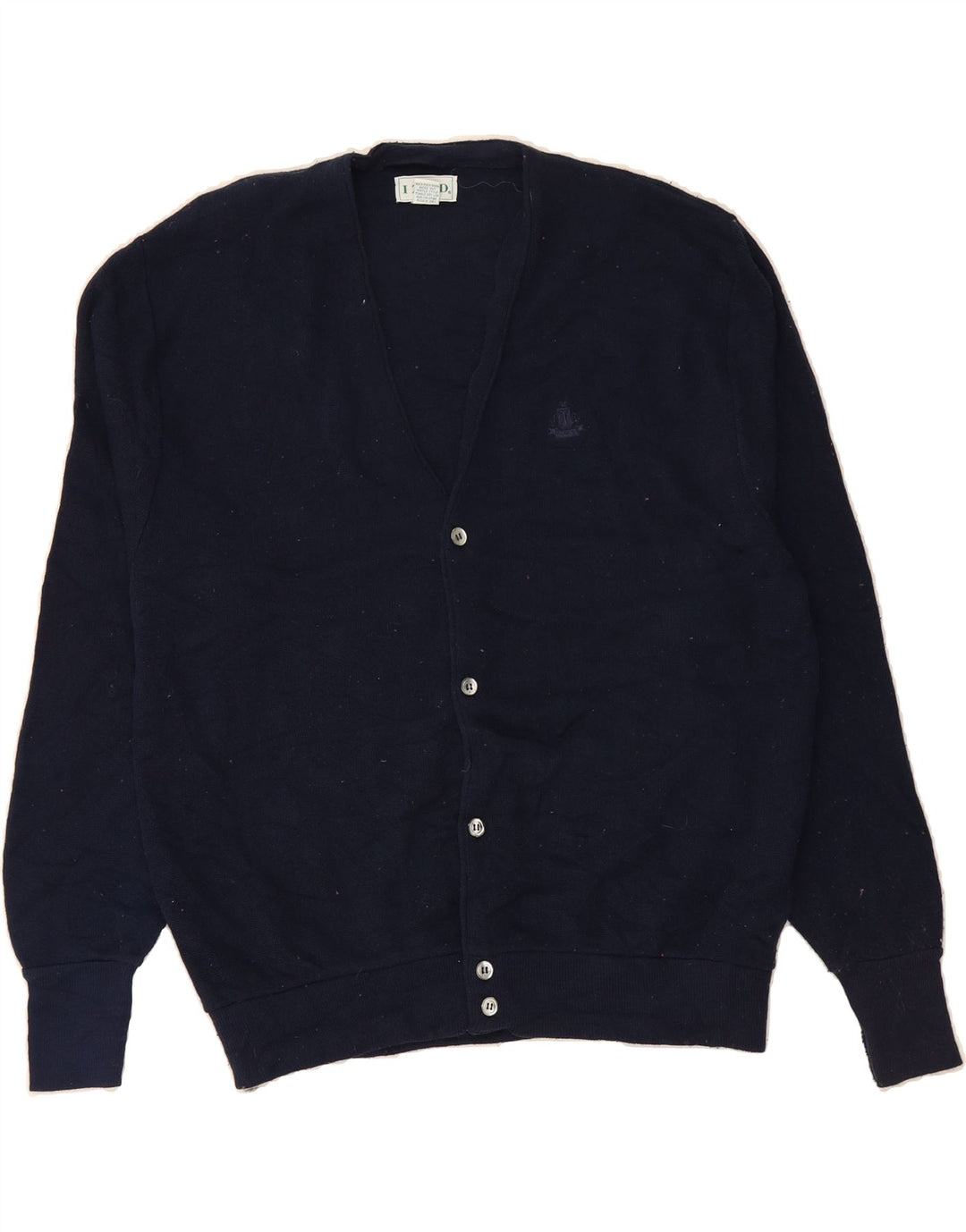 IZOD Mens Cardigan Sweater XL Navy Blue Acrylic Vintage Izod and Second-Hand Izod from Messina Hembry 