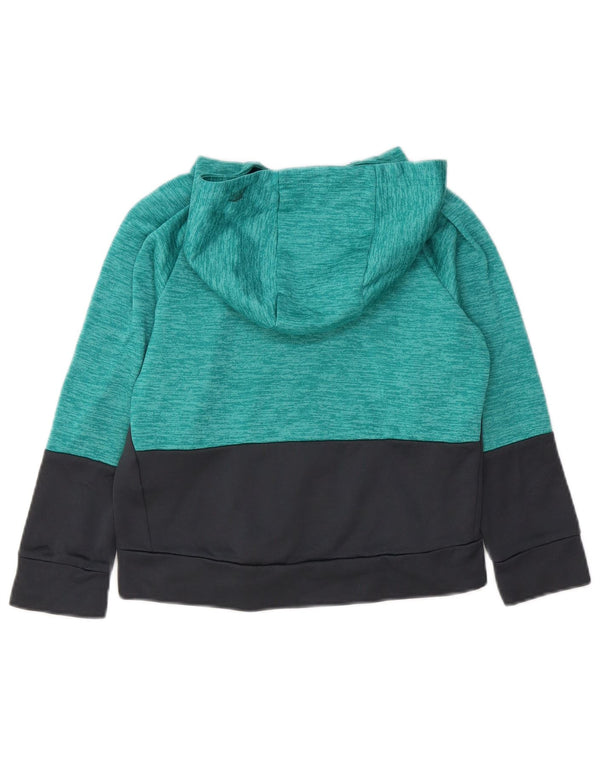 RUSSELL ATHLETIC Boys Hoodie Jumper 7-8 år Medium Green Colourblock