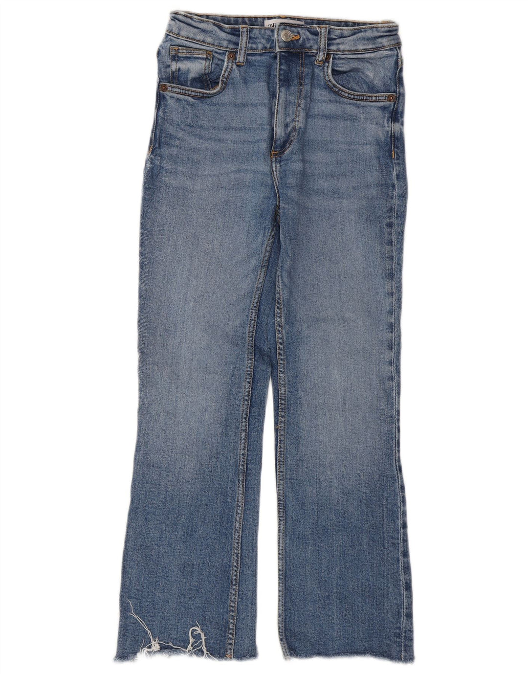 Zara Dame Bootcut Jeans EU 34 2XS W24 L25 Blå Bomuld