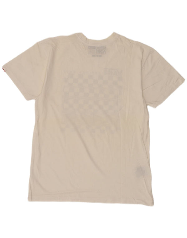 Vans Herre Classic Fit Grafisk T-Shirt Top Medium Hvid Bomuld