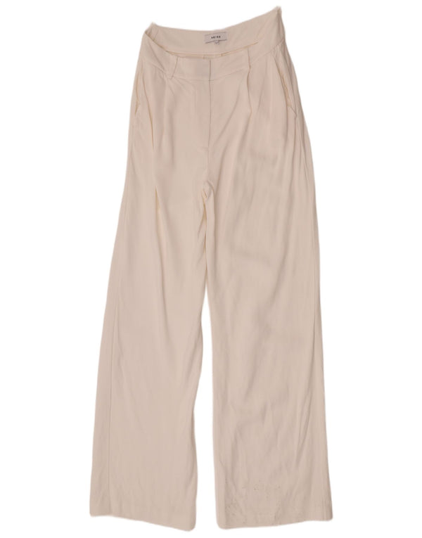 Reiss kvinders brede ben Casual Bukser UK 10 Small W28 L33 White