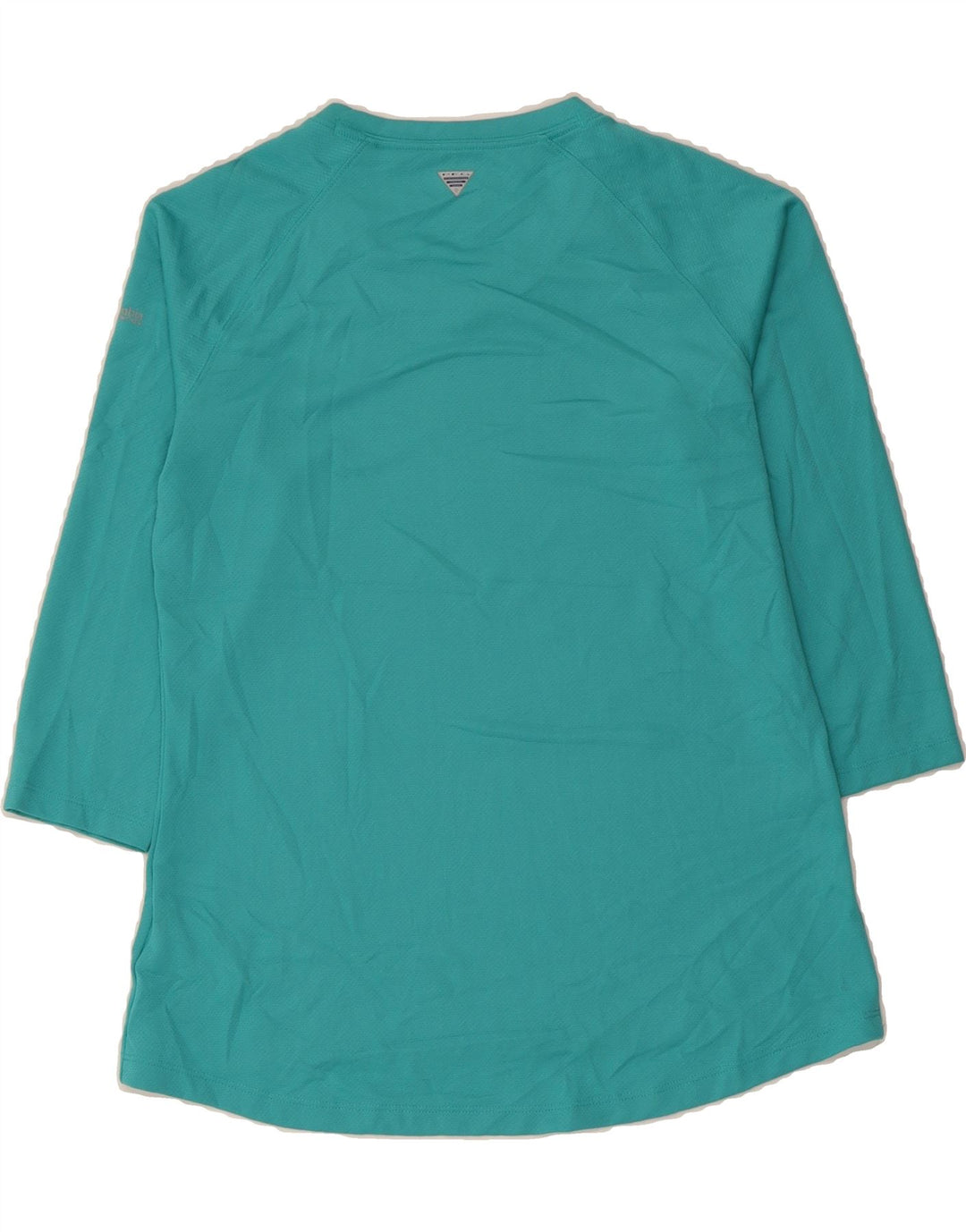 COLUMBIA Womens Omni-Shade Top 3/4 Sleeve UK 14 Medium Turquoise Polyester Vintage Columbia and Second-Hand Columbia from Messina Hembry 