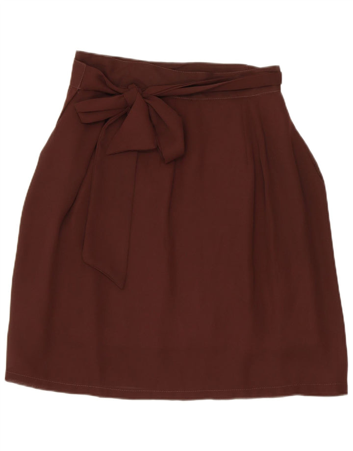 VINTAGE Wrap-nederdel til kvinder, lille W26 brun polyester