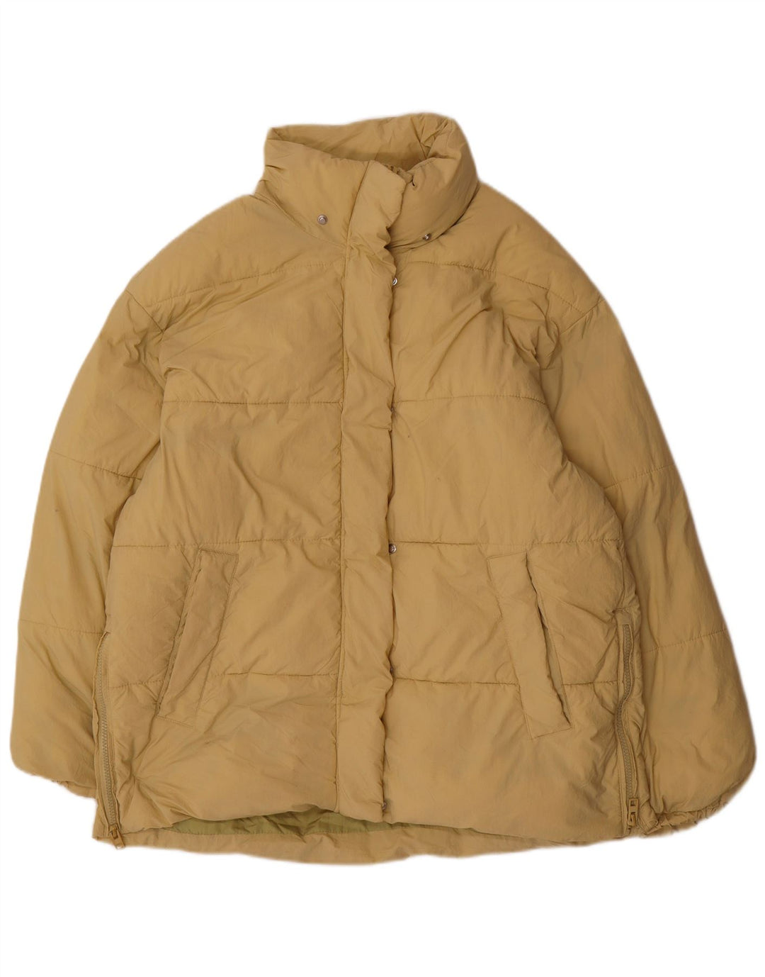 ZARA Oversized polstret jakke til kvinder UK 14 Medium Beige Polyester