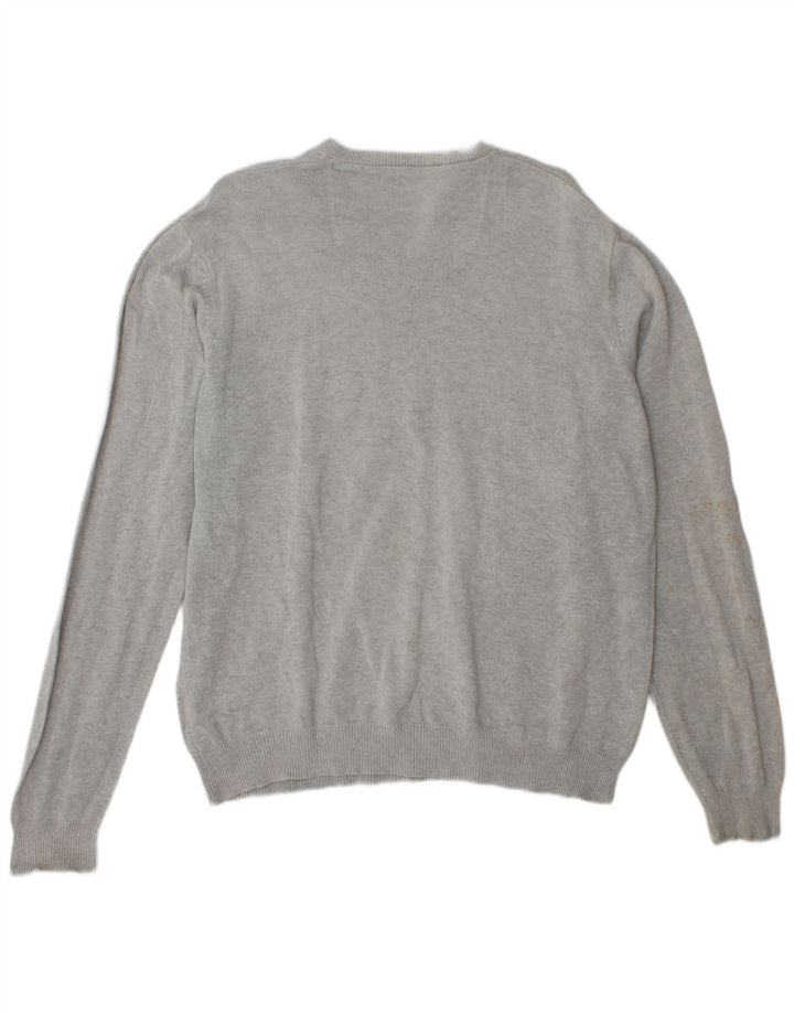 Marks & Spencer Herre Blue Harbor V-hals sweater Stor grå bomuld