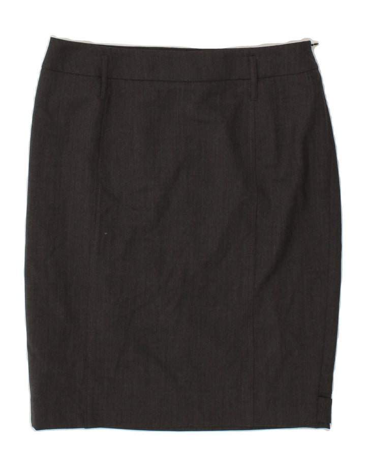MAX MARA Womens Weekend Pencil Skirt UK 12 Medium W30  Grey Virgin Wool Vintage Max Mara and Second-Hand Max Mara from Messina Hembry 