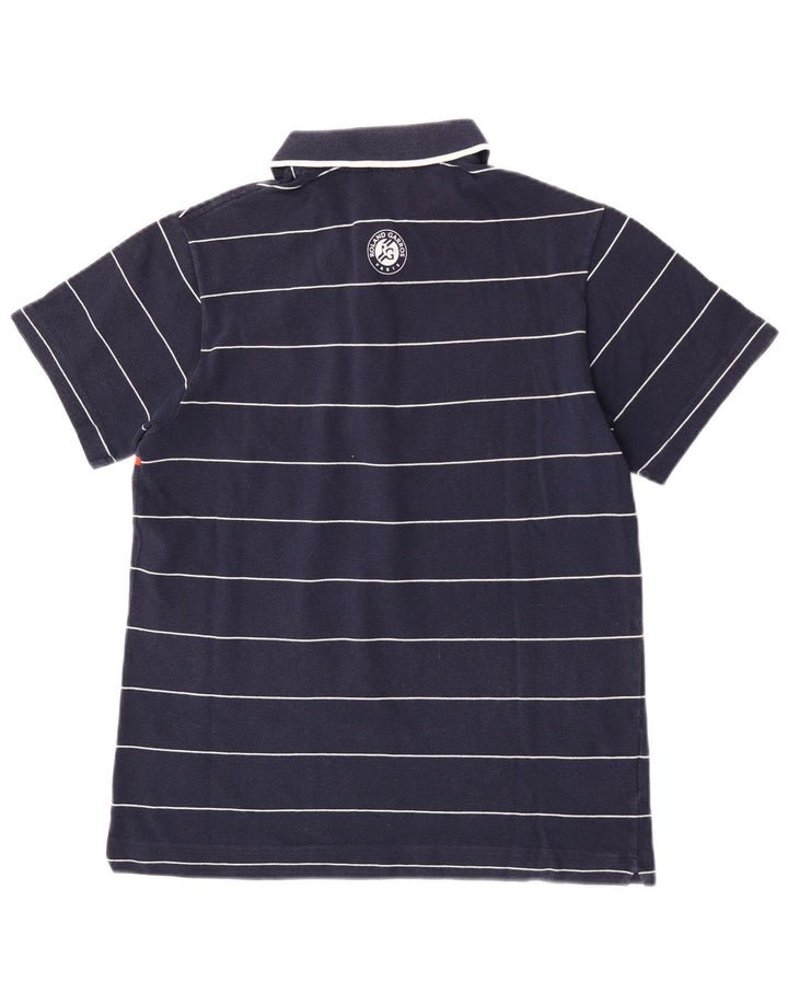 Lacoste herre poloshirt størrelse 3 Lille marineblå stribet bomuld