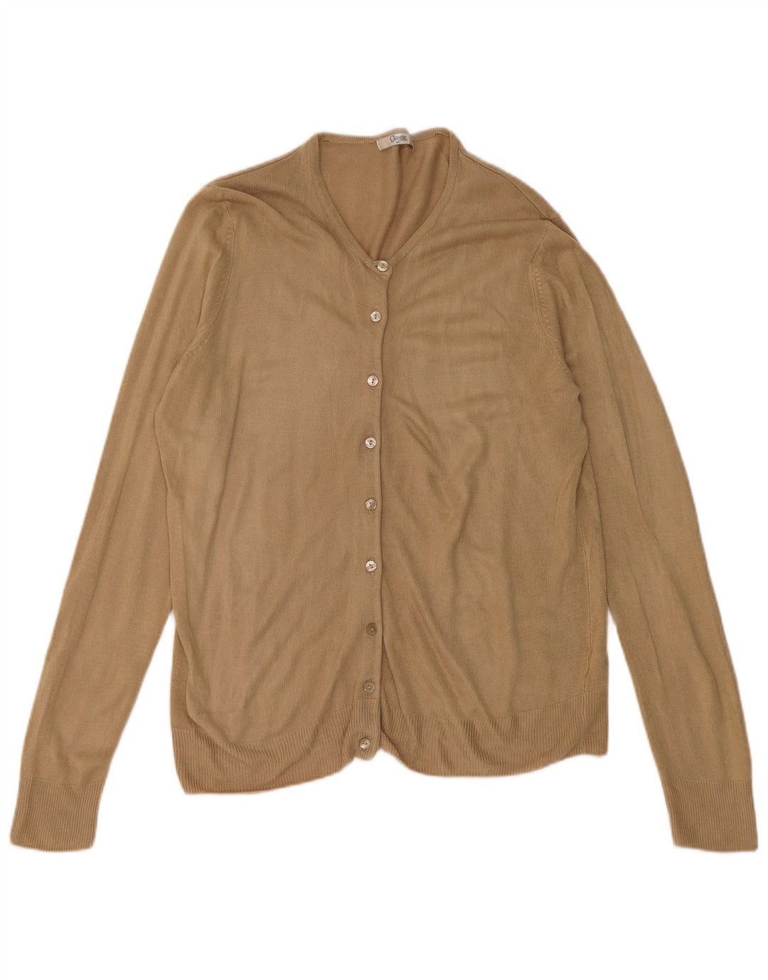 Marks & Spencer Dame Cardigan Sweater UK 10 Small Beige Acryl