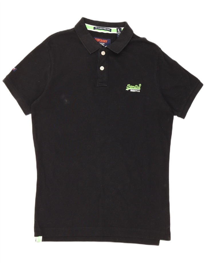 Superdry Polo Shirt til mænd Stor sort bomuld
