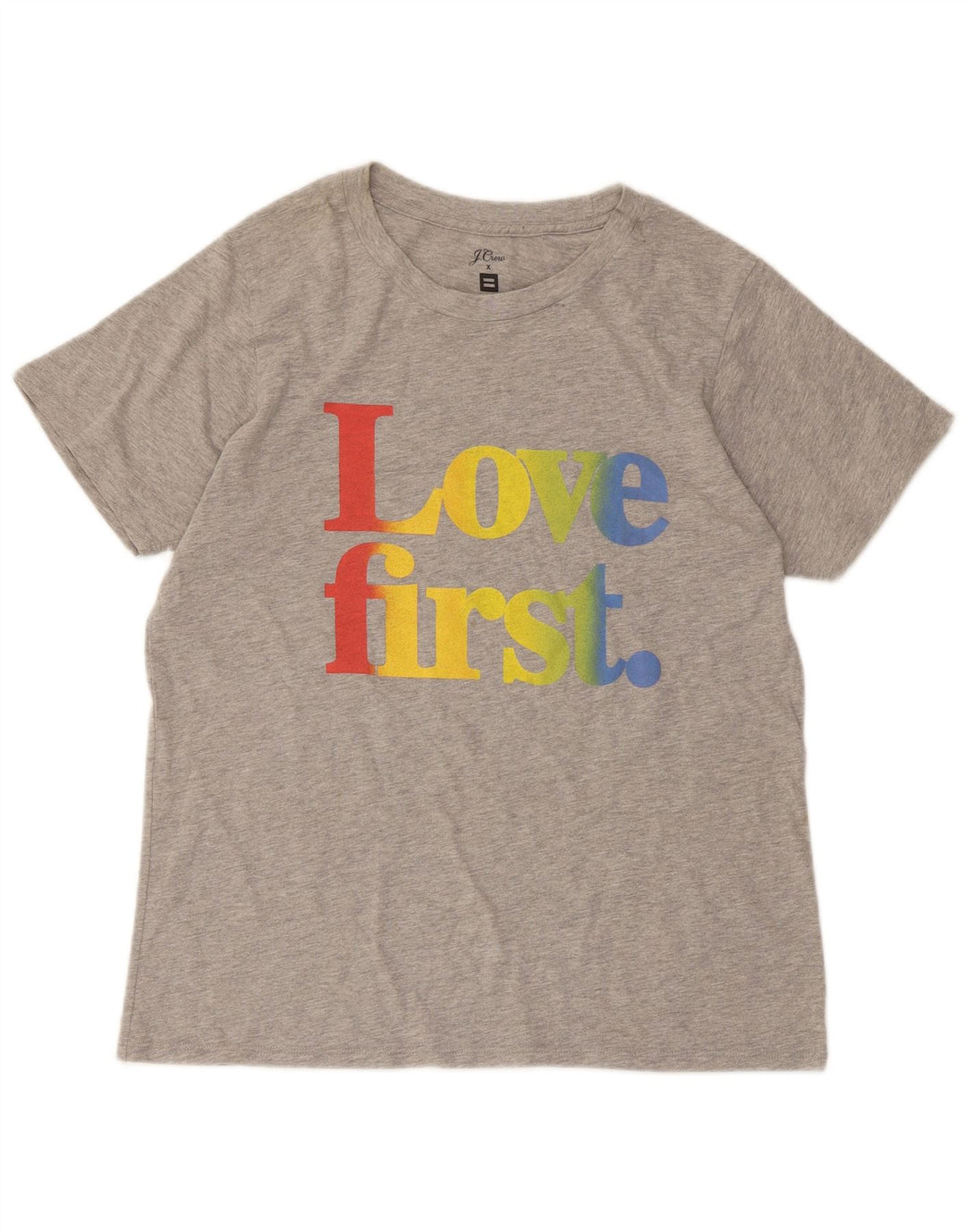 J. CREW Grafisk T-shirt top til kvinder DK 14 Stor grå