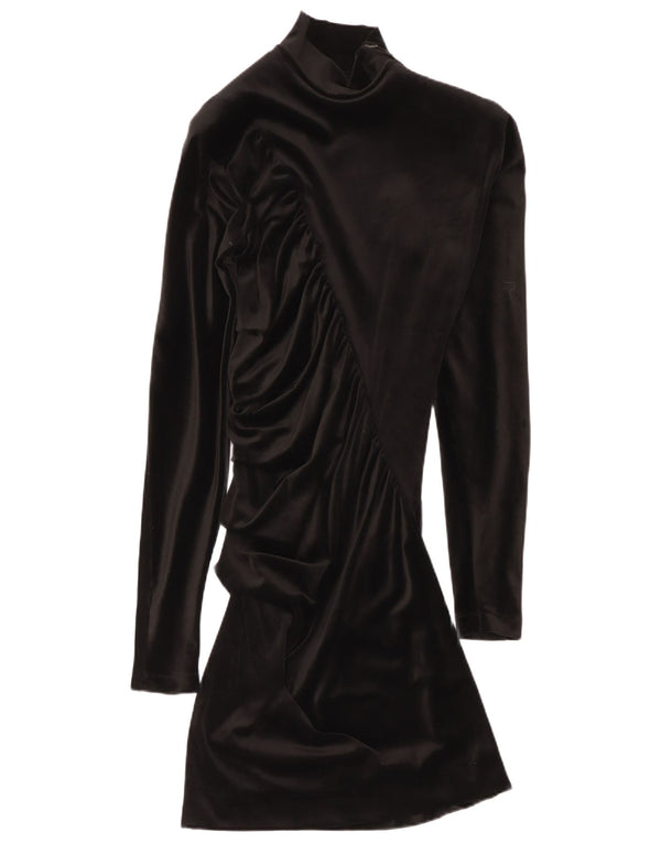 Genny Womens Langærmet Velvet Bodycon Dress UK 14 Medium Black Acetate