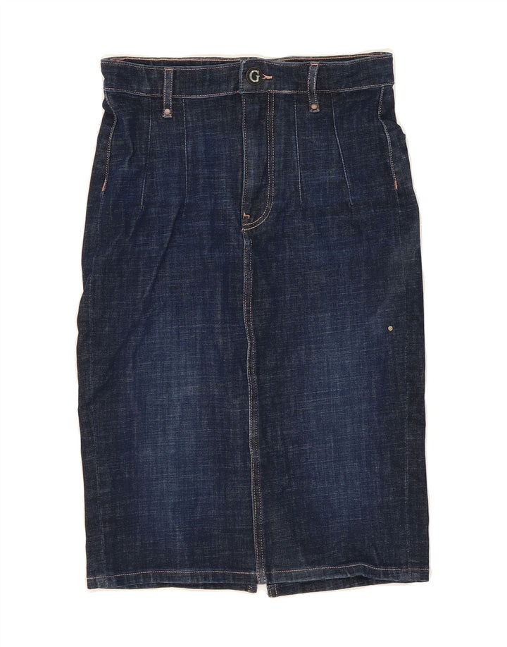 GUESS Womens Denim Skirt W26 Small Navy Blue Cotton Vintage Guess and Second-Hand Guess from Messina Hembry 