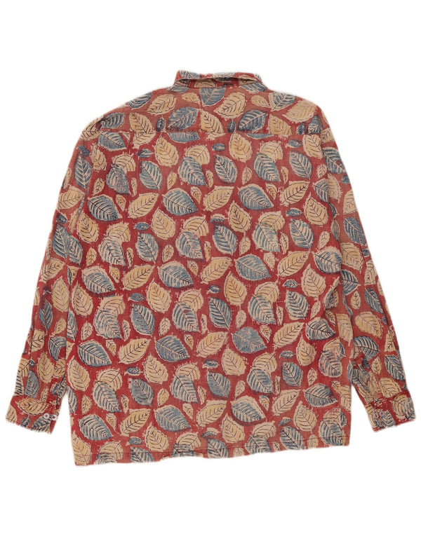 Vintage herreskjorte medium rød blomster
