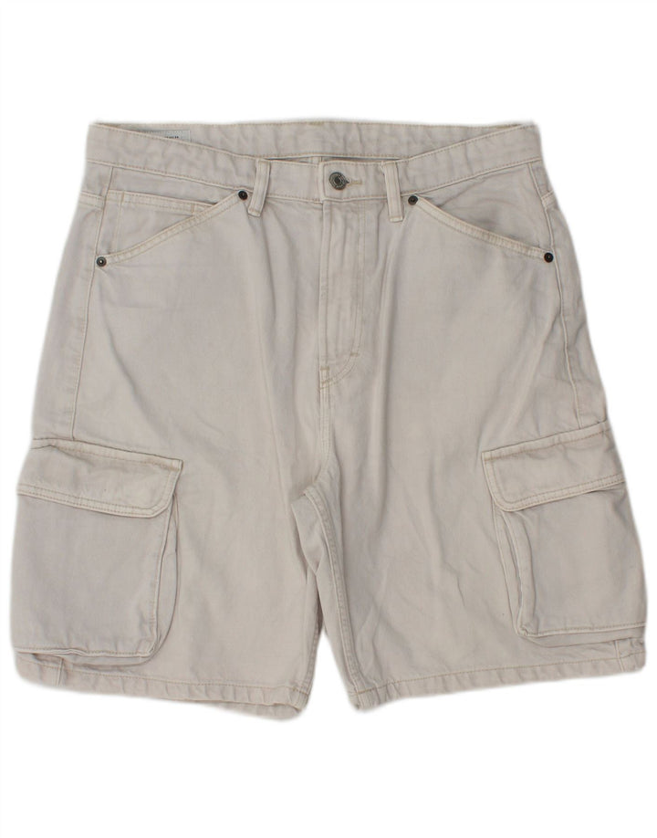 Zara Herre Cargo Shorts EU 44 Large W34 White Bomuld
