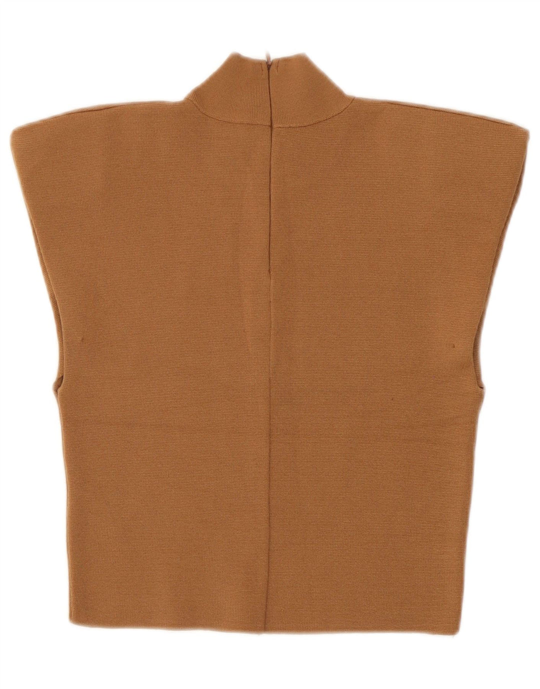 Zara Womens Crop Bluse Top UK 8 Small Brown Viscose