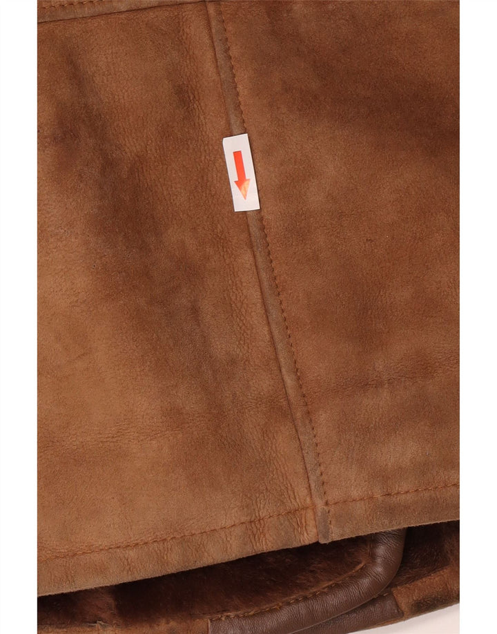 Vintage Dame Oversized Shearling jakke EU 40 Medium Brown Shearling