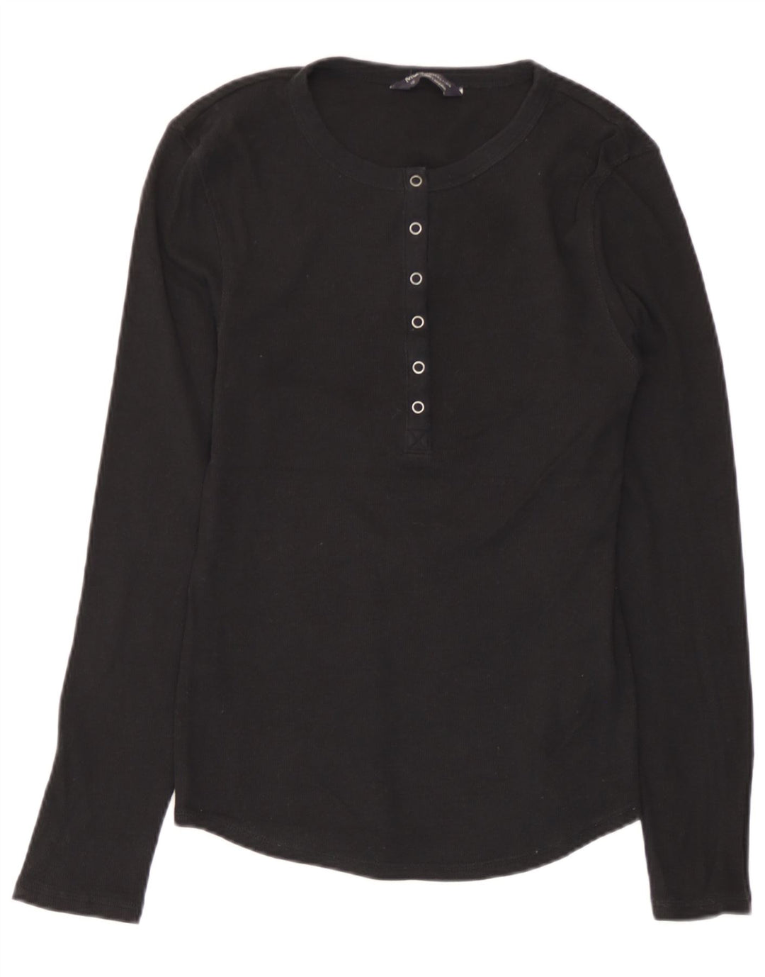 Marks & Spencer Dametop Langærmet UK 10 Small Black Bomuld