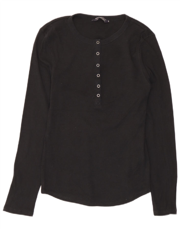 Marks & Spencer Dametop Langærmet UK 10 Small Black Bomuld