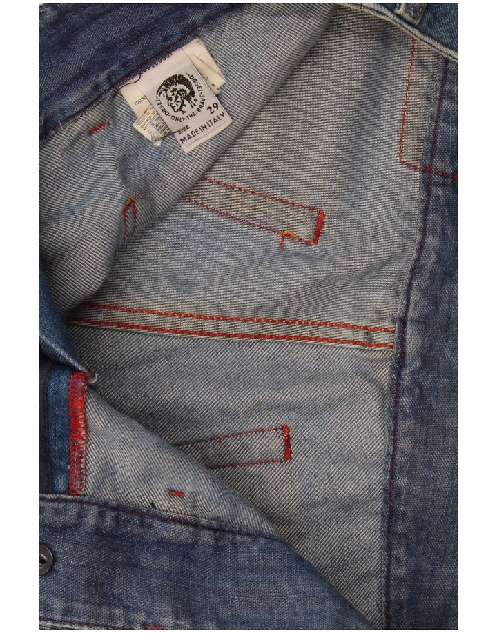Diesel Dame Flared Nederdel W29 Medium Blue Floral Bomuld