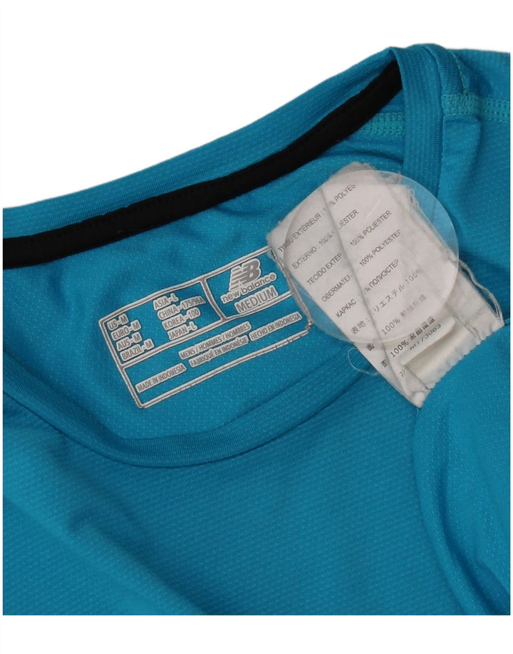 New Balance Herre Top Langærmet Medium Blue Colourblock Polyester