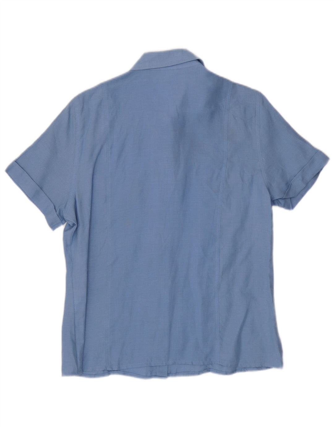 Yessica kortærmet skjorte til kvinder EU 42 Large Blue Linen