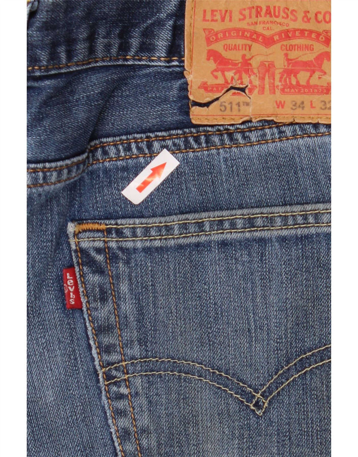 Levi's Herre 511 Slim Jeans W34 L32 Blå Bomuld