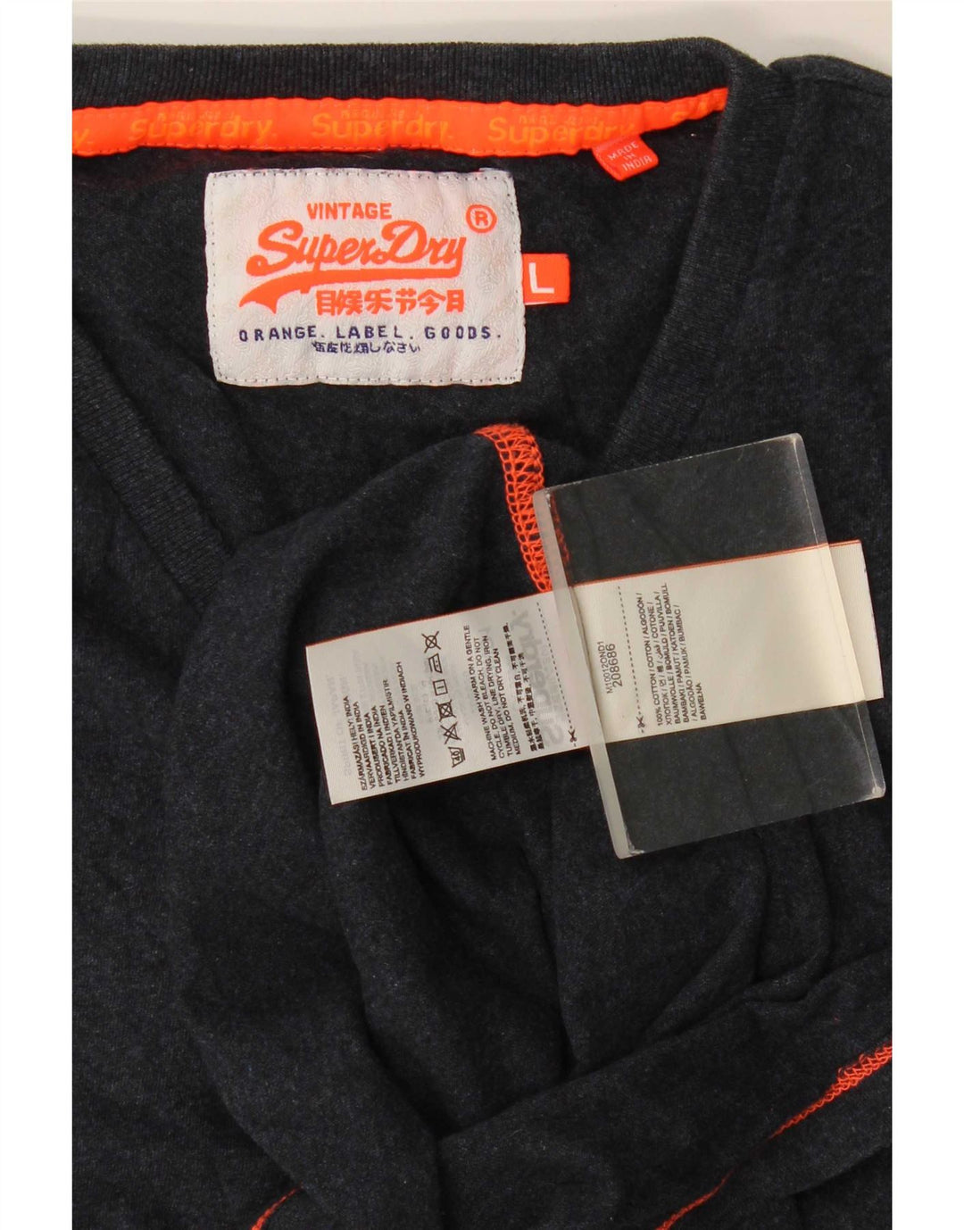 Superdry T-shirt top til mænd Stor marineblå bomuld