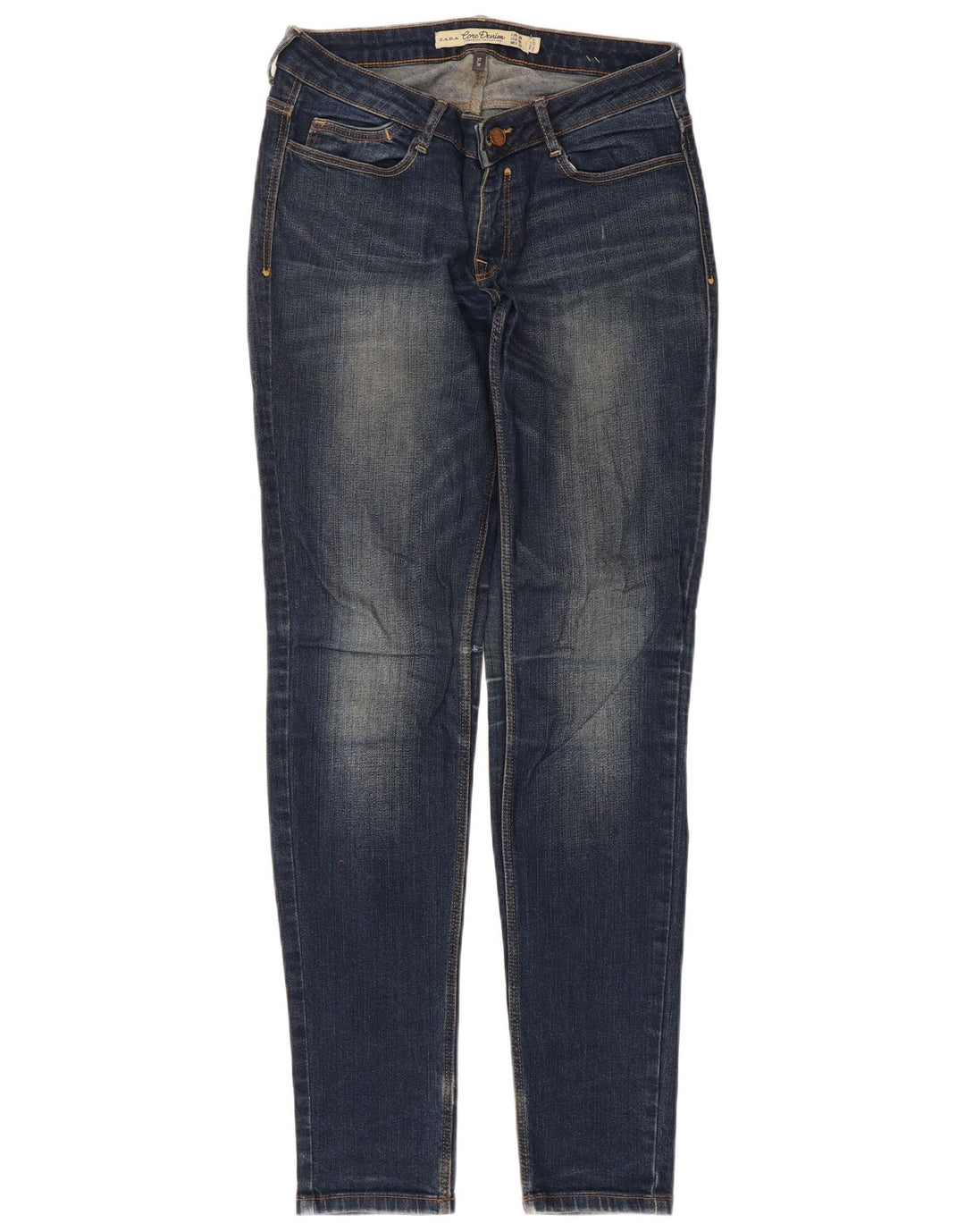 Zara Dame Slim Jeans EU 38 Small W28 L32 Blå Bomuld