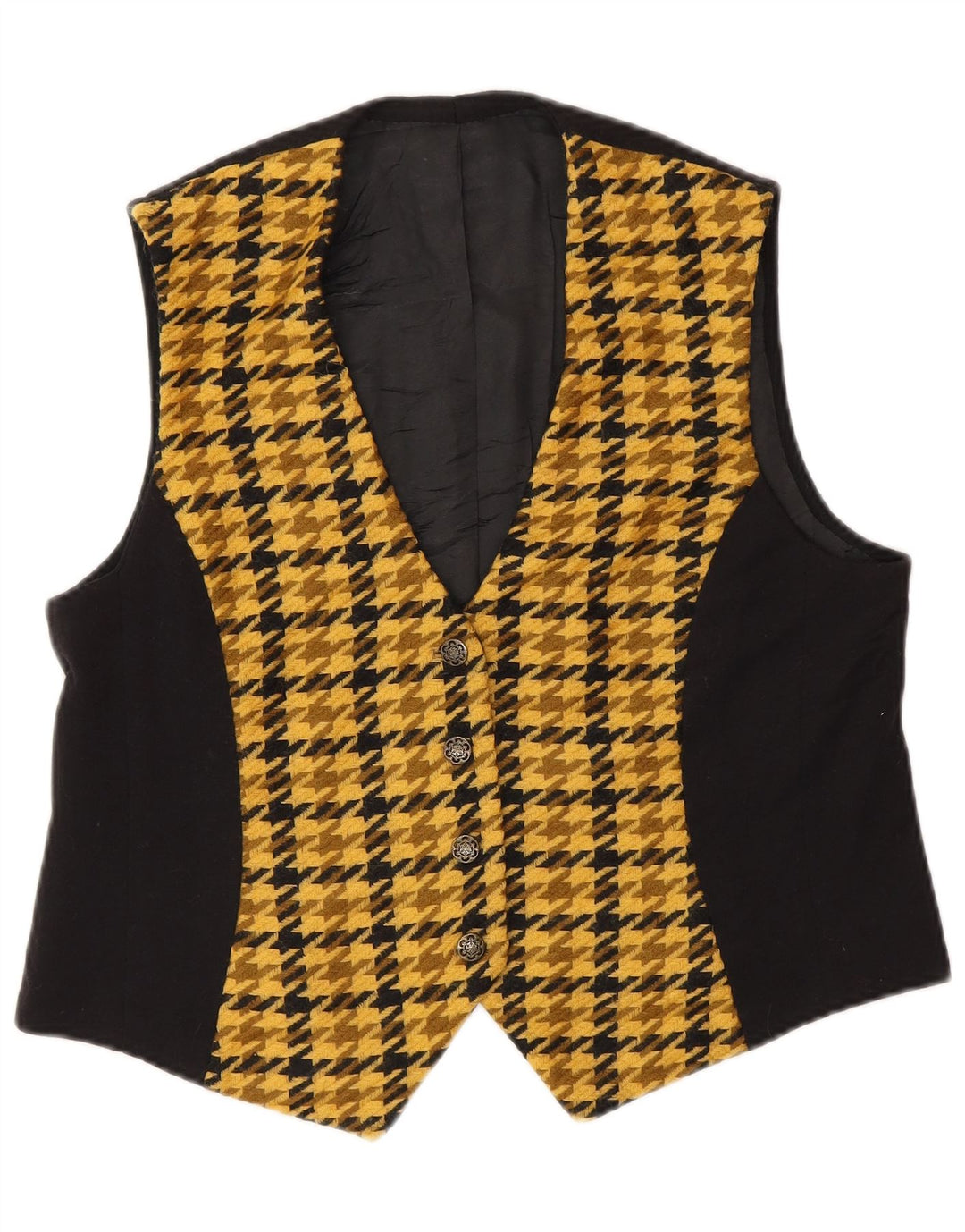 Vintage damevest UK 12 Medium Yellow Colourblock