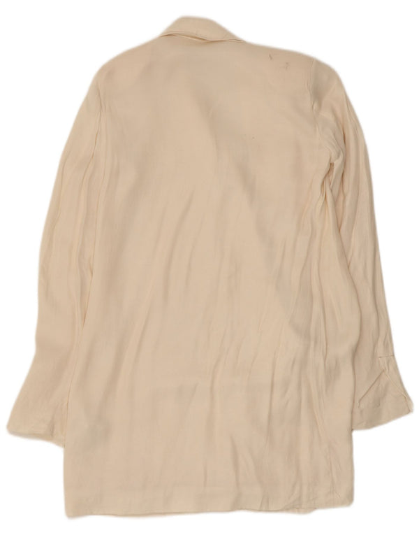 Zara Dame Overfrakke UK 6 XS Off White Viscose