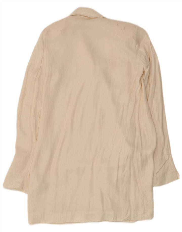 Zara Dame Overfrakke UK 6 XS Off White Viscose